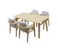 FytStycale 5 Piezas Mesa Silla Casa de Muñecas Set Miniatura Muebles Simulación de Comedor Material PP para Niños Adecuado para Jugar Y Escenario de Maquetas, 3,4x1,7x1,5 Pulgadas