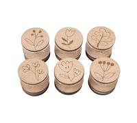 FytStycale 6 Piezas Portabobinas de Hilo en Madera con Motivo Grabado Organizadores de Agujas para Bordado Accesorio para Sujetar Cabos Y Facilitar Costur, B, Individual