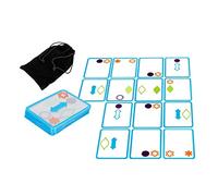 FytStycale 60 Piezas Superpuestas Cartas Educativas Razonamiento Lógico Juguete de Pensamiento Material Adecuado para Niños Juegos F, Azul Negro