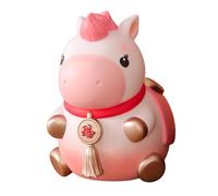 FytStycale Alcancía Caballo Estatua Ornamento Animal Vinilo Detallado para Escritorio Mesa Centro Adecuado para Regalo Cumpleaños Decoración Hogar Oficina, Rosa Grande, Individual