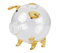 FytStycale Alcancía de Cerdito Caja de Vidrio Hucha Transparente Banco para Monedas Organizador Decorativo Adecuado para Escritorio Dormitorio Habitación, Ranura Redonda