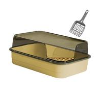 FytStycale Bandeja Sanitaria para Gatos Caja de Arena Abierta con Marco Alto Recipiente de Arena Mascotas Material PP Fuerte Adecuado para Gatos Conejos y, Amarillo