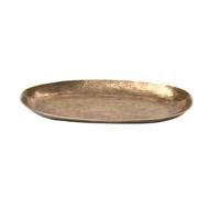 FytStycale Banja con Textura Martillada Artesanal Banja Ovalada Clásica Plato Servir para Recibidor, Pequeño 25 15 H2.5cm Chino