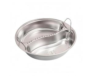 FytStycale Banja Dividida Diseño Dividido Banja Acero Inoxidable 304 Asa Alambre Rejilla Inox 304 para Aparato para Cocinar Arroz, Grande 22 Cm De Diámetro