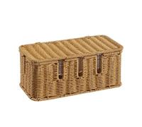 FytStycale Caja Almacenamiento Cables Marrón Organizador Modular Cables Resistente Orden del Hogar para Oficina, Caja Organizadora De Cables con Cinco Aberturas