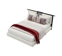 FytStycale Cama Miniatura para Casa de Muñecas Cama Doble para Maqueta de Hogar Elemento Decorativo de Dormitorio Mueble en PP Resistente con Tallados Sofisticad, Estilo a