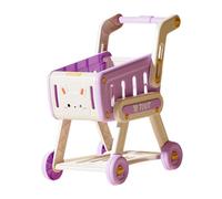 FytStycale Carrito de Compras para Niños Carro de Compra de Juguete Carrito de rol Infantil Cochecito Educativo con Ruedas Carrito Organizador Material PP Resist, Violeta