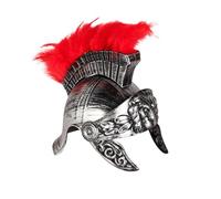 FytStycale Casco Guerrero Adulto Medieval Romano Casco Caballero Cabeza Elemento Enseñanza Histórica Adecuado para Interpretaciones, Plata con Pluma