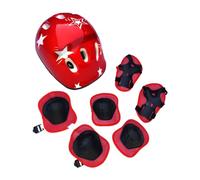 FytStycale Casco para Bicicleta Infantil Cómodo para Jóvenes con Set de Protección Incluye Rodilleras Muñequeras Coderas Espuma Interior Suave Adecuado, Rojo