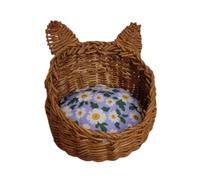 FytStycale Cesta en Miniatura Mimbre para Mascotas Accesorio Realista Y Resistente Herramienta de Simulación Creativa Adorno para Juego Infantil Adecuado, Flor Picada Oscura