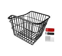 FytStycale Cesta Trasera de Bicicleta Portaequipaje Canasta Portabultos Accesorio Ciclismo Estructura Fuerte de Acero al Carbono Adecuada para Compras, Sin Tapa