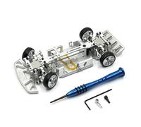 FytStycale Chasis Metálico para Coche RC 1/28 Alta Rigidez Marco de Aluminio para Coche Teledirigido Distancia Entre Ejes Ajustable Modelistas, Competición, Plata