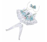 FytStycale Conjunto de Ropa BJD 30 Cm Material Suave Vestido Miniatura Estilo Elegante, Verde Claro, Vestido De Princesa Campestre con Encaje Y Broche