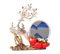 FytStycale Decoración de Imagen Artística de Arena, Estatua de Ciervo, Decoración de Escritorio para Dormitorio