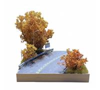FytStycale Diorama de Carretera de Otoño Escala 1:64 Hecho a Mano Maqueta de Escena de Calle Diseño Realista para Aficionados Al Modelismo, Exhibición, 20x20cm, Autumn C