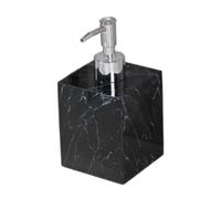 FytStycale Dispensador de jabón líquido, dispensador de Gel de baño vacío, dispensador de jabón Manual con Textura de mármol de Resina a Prueba de Fugas de 400, Cabeza Plateada Negra
