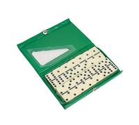 FytStycale Dominó Clásico Piezas Juego Bloques Tablero Educativo Material PP Portátil con Caja Organizadora Práctico Adecuado Juegos Interior Viaje, Verde