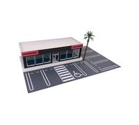 FytStycale Estacionamiento a Escala 1:64, Vitrina para Autos de Metal Fundido a Escala 1/64, Accesorio para Exhibición de Modelos en Miniatura Realistas, Modelo, Parking Lot W Tree