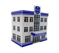 FytStycale Estacionamiento a Escala 1:64, Vitrina para Autos de Metal Fundido a Escala 1/64, Accesorio para Exhibición de Modelos en Miniatura Realistas, Modelo, Estación de Policía