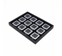FytStycale Expositor Piedra con Cajas Compartimentado Joyero Profesional Organizador para Coleccionistas, Vitrinas, Cajones, Negro, Caja De Metal De 5.5 5.5cm Con Cierre Deslizante Estilo Hong Kong