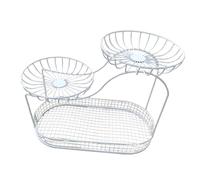 FytStycale Frutero de Metal con Compartimentos Apilados para Frutas Vegetales Pan Y Dulces Diseño Ventilado Que Adecuado para Uso en Cocina Mes, White B, tal como se describe