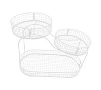 FytStycale Frutero de Metal con Compartimentos Apilados para Frutas Vegetales Pan Y Dulces Diseño Ventilado Que Adecuado para Uso en Cocina Mes, White a, tal como se describe