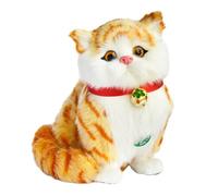 FytStycale Gato de Simulación Figura Gato de Peluche Muñeco Decorativo Juguete Suave con Cola Movible Y Campana Adecuado para Regalo de Cumpleaños Decoración del, Estilo B