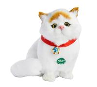 FytStycale Gato de Simulación Figura Gato de Peluche Muñeco Decorativo Juguete Suave con Cola Movible Y Campana Adecuado para Regalo de Cumpleaños Decoración del, Estilo D