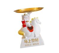 FytStycale Gato Decorativo Bandeja para Entrada Porta Llaves Estatua Organizador de Gato Vinilo Suave en China Adecuado para Sala Hogar Escritorio, Blanco, Individual
