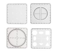 FytStycale Geométrico Set de Reglas Geométricas Plantillas de Dibujo Herramienta Matemática Multifuncional Pvc Adecuado para Estudiantes Ingenieros Oficina, para Octavo Grado