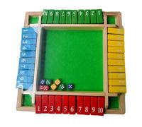 FytStycale Juego de Dados para Juegos en Tablero de Madera Set con Diez Solapas Juguete Matemático Interactivo Adecuado Y Reuniones de Amistad, Cuatro Colores