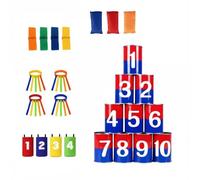 FytStycale Juego Lanzar Bolsitas a Latas Mejora la Puntería Juguete Infantil Fomenta el Trabajo en para Reuniones Familiares, Fiestas, Jardín, Juego De Cuatro Colores De Doble Cara Rojo Y Azul