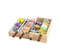 FytStycale Kids Pretend Grill Cocina Infantil de Barbacoa Parrilla de Juguete de Madera Juego de Mesa Set de Alimentos y Facilita Conversación y Habilidades
