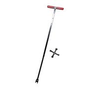 FytStycale Llave Profesional para de Agua Herramienta de 4 Vías con Mango en T Acero Duradero Adecuada para Fontanería Y Uso Industrial, Rojo Telescópico