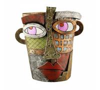FytStycale Maceta Facial Estilizada Hecha a Mano Maceta con Cara Humana para Escritorio, 18.5 18 15CM, Antiguo