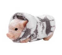 FytStycale Mini Piggy Doll Silicona Suave Cerdito Renacido Realista Muñeca Animal para Niños Juguete Tierno Coleccionable Adecuado para Escritorio Dormitorio Y O, Ropa Gris Cerdo