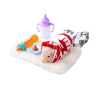 FytStycale Mini Piggy Doll Silicona Suave Cerdito Renacido Realista Muñeca Animal para Niños Juguete Tierno Coleccionable Adecuado para Escritorio Dormitorio Y O, Juego de 2 Botellas de Ropa.