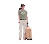 FytStycale Miniatura Figura Mujer Maleta Resina Accesorios Realismo Detallado Adecuada para Ambientes Infantiles Oficinas Hobby del Modelismo Escritorio