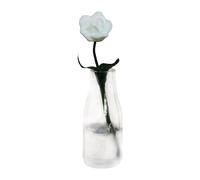 FytStycale Miniatura Florero Maceta Miniatura Jarrón Accesorios Material Resina Y Vidrio Adecuado para Casa de Muñecas Micro Paisaje Colección Regalo, Rosa Blanca