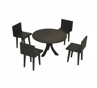 FytStycale Muebles Plástico a Escala 1:18 Ligero Juego Comedor Muñecas Seguro Muebles Casa Muñecas para Maqueta, Negro