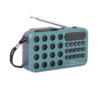 FytStycale Radio Portátil Mini Reproductor MP3 Altavoz Electrónico de Bolsillo Dispositivo de Audio con Conector para Auriculares Compatible con Tarjeta TF, Azul
