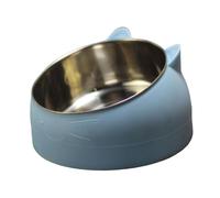 FytStycale Raised Cat Bowl Cuenco Elevado Desmontable para Gatos Perros Diseño Inclinado Base Estable Resistente Adecuado para Mascotas Pequeñas Alimentación Via, Azul