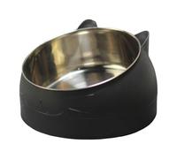 FytStycale Raised Cat Bowl Cuenco Elevado Desmontable para Gatos Perros Diseño Inclinado Base Estable Resistente Adecuado para Mascotas Pequeñas Alimentación Via, Negro