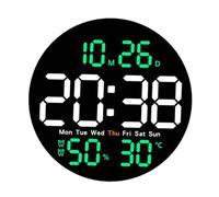 FytStycale Reloj Digital de Pared Multifunción Temporizador de Luz Automática Doble Horario Diseño Contemporáneo Adecuado para Dormitorio Oficina, Verde, Individual