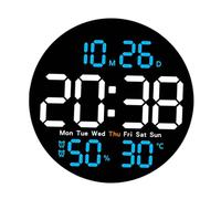 FytStycale Reloj Digital de Pared Multifunción Temporizador de Luz Automática Doble Horario Diseño Contemporáneo Adecuado para Dormitorio Oficina, Cielo Azul, Individual