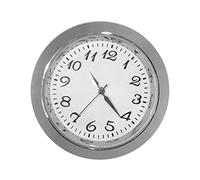 FytStycale Reloj Insertado Redondo con Mecanismo de Repuesto Silencioso Agujas Metálicas Numeración Arábiga Legible Accesorio de Relojería Manual Adecuado, argén, Individual