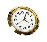 FytStycale Reloj Insertado Redondo con Mecanismo de Repuesto Silencioso Agujas Metálicas Numeración Arábiga Legible Accesorio de Relojería Manual Adecuado, Dorado, Individual