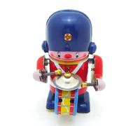 FytStycale Robot Hojalata Mecánico Robot Cuerda Interactivo Juguete Hojalata con Cuerda para Adultos, coración, Robot Tamborilero con Platillos Grandes