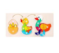 FytStycale Rompecabezas Juego de Madera Encajable Puzzle Animal Infantil Desarrollo Motor Educación Temprana Creativa Adecuado para Actividades, Pato