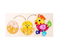 FytStycale Rompecabezas Juego de Madera Encajable Puzzle Animal Infantil Desarrollo Motor Educación Temprana Creativa Adecuado para Actividades, Chick